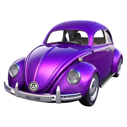 Fusca com a logo da Cupcode